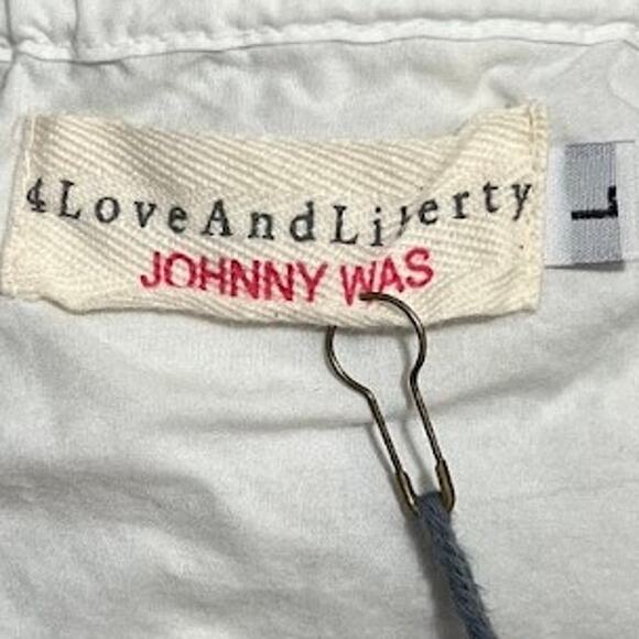 Johnny Was 4 Love & Liberty White Embroidered Off the Shoulder Blouse Size Large - Picture 9 of 9